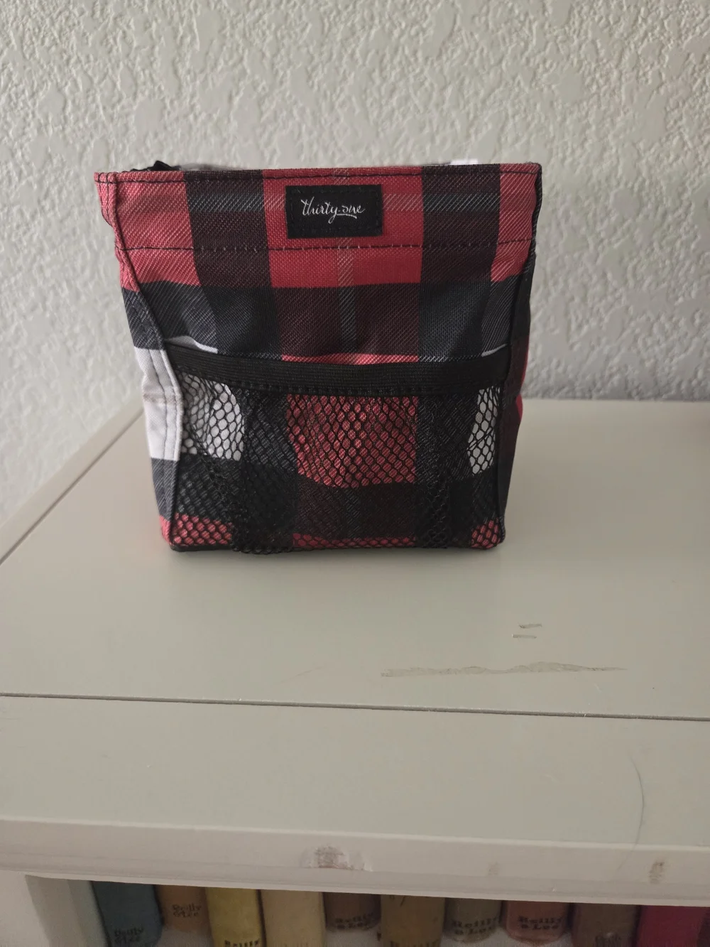 thirty-one Red and Black Plaid Little Carryall